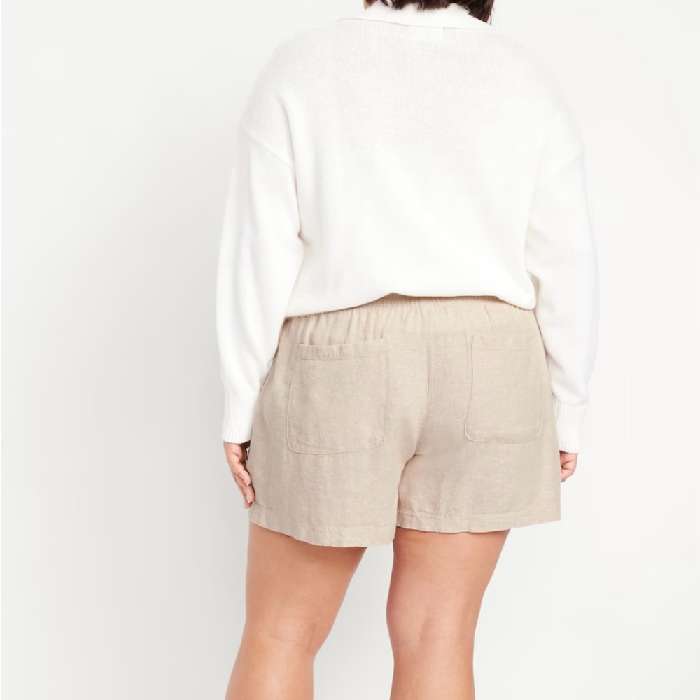 Old Navy Tan High Waist Shorts Lightweight Casual XXL NWT - Picture 2 of 8